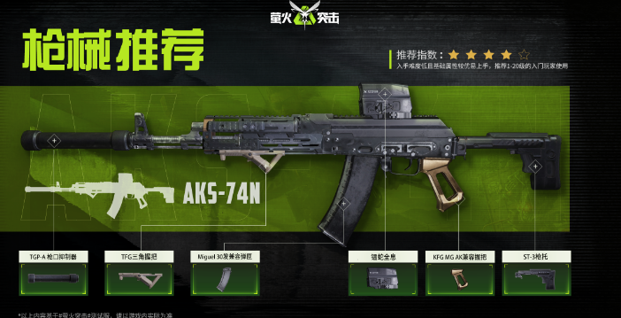 《萤火突击》：突击步枪AKS-74N的介绍及改装推荐